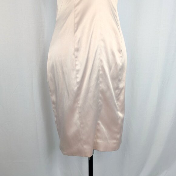 Black Halo Champagne Dress 6 Sheath Satin - Picture 4 of 12